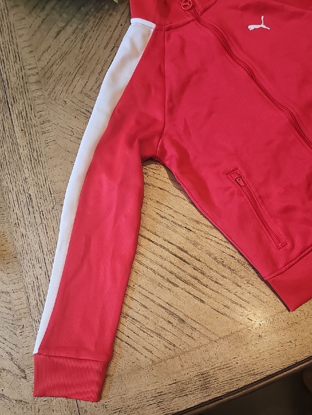 Puma Red Zip-Up Track Jacket Size M Boys - Picture 2 of 14